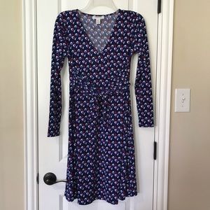 Motherhood Maternity Blue Long Sleeve Shower Dress